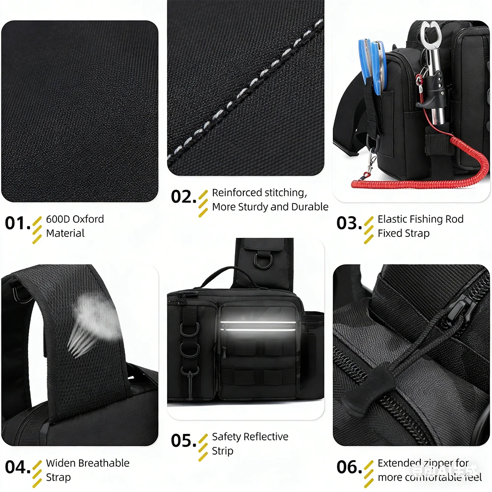 낚싯대 홀더가 있는 낚시 배낭 조절 가능한 넓은 어깨끈 - Hiking Backpack Waterproof 리뷰 및 가격